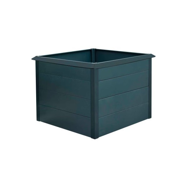 Almo Fulfillment Services Hanover Galvanized Steel Square Raised Garden Bed with Border, 44"D x 44"W x 30"H, Gray HANSQGB-1GRY - main